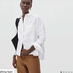 Everlane boxy Oxford shirt in white
